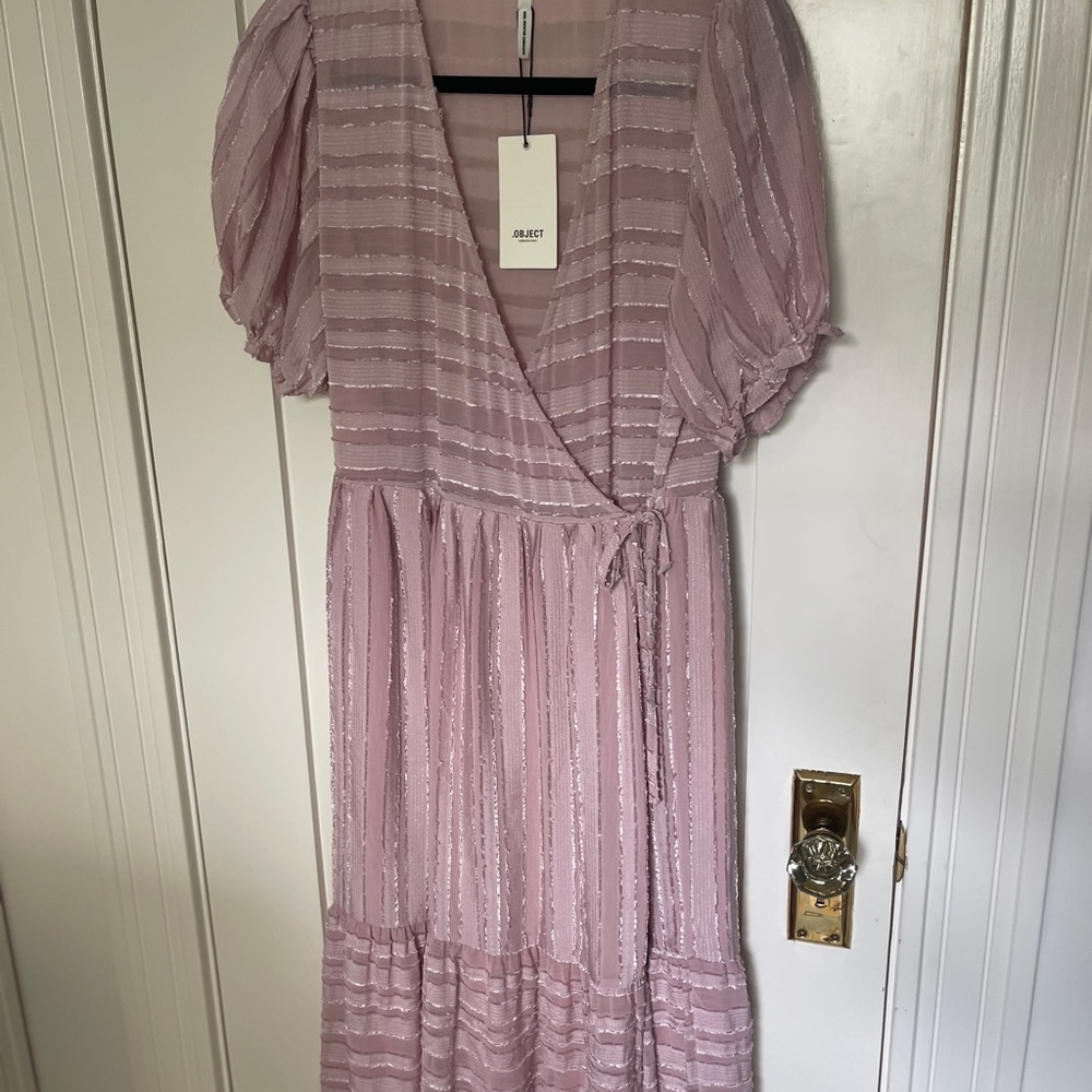 Elegant Pink Wrap Dress